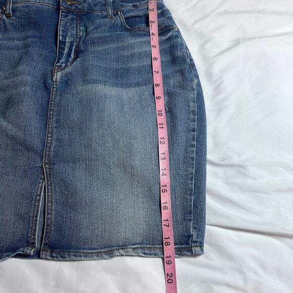 ✨Faded Glory Women’s Size 10 Blue Denim Jean Skirt Stretch Medium Wash Casual - Picture 4 of 5